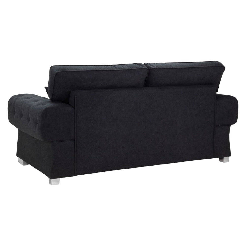 Verona Black Fabric 3 Seater Sofabed