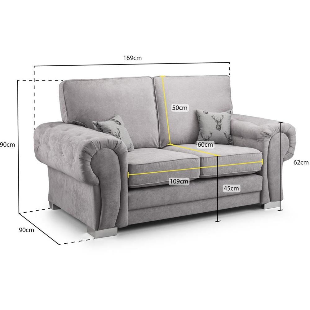 Verona Grey 2 Seater Sofa