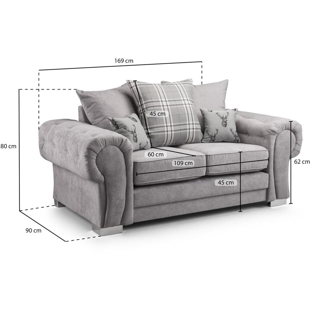 Verona Scatterback Black 2 Seater Sofa