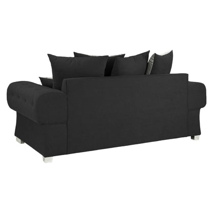 Verona Scatterback Fabric Black 3 Seater Sofa