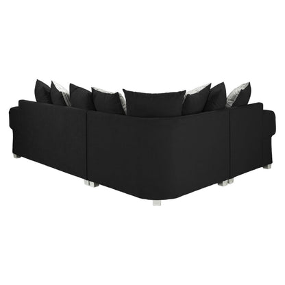 Verona Scatterback Black Left Hand Facing Corner Sofa