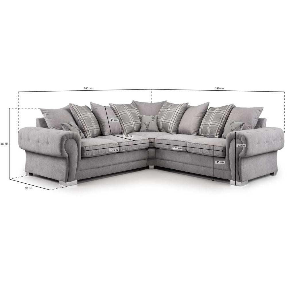 Verona Scatterback Grey Large Corner Sofabed