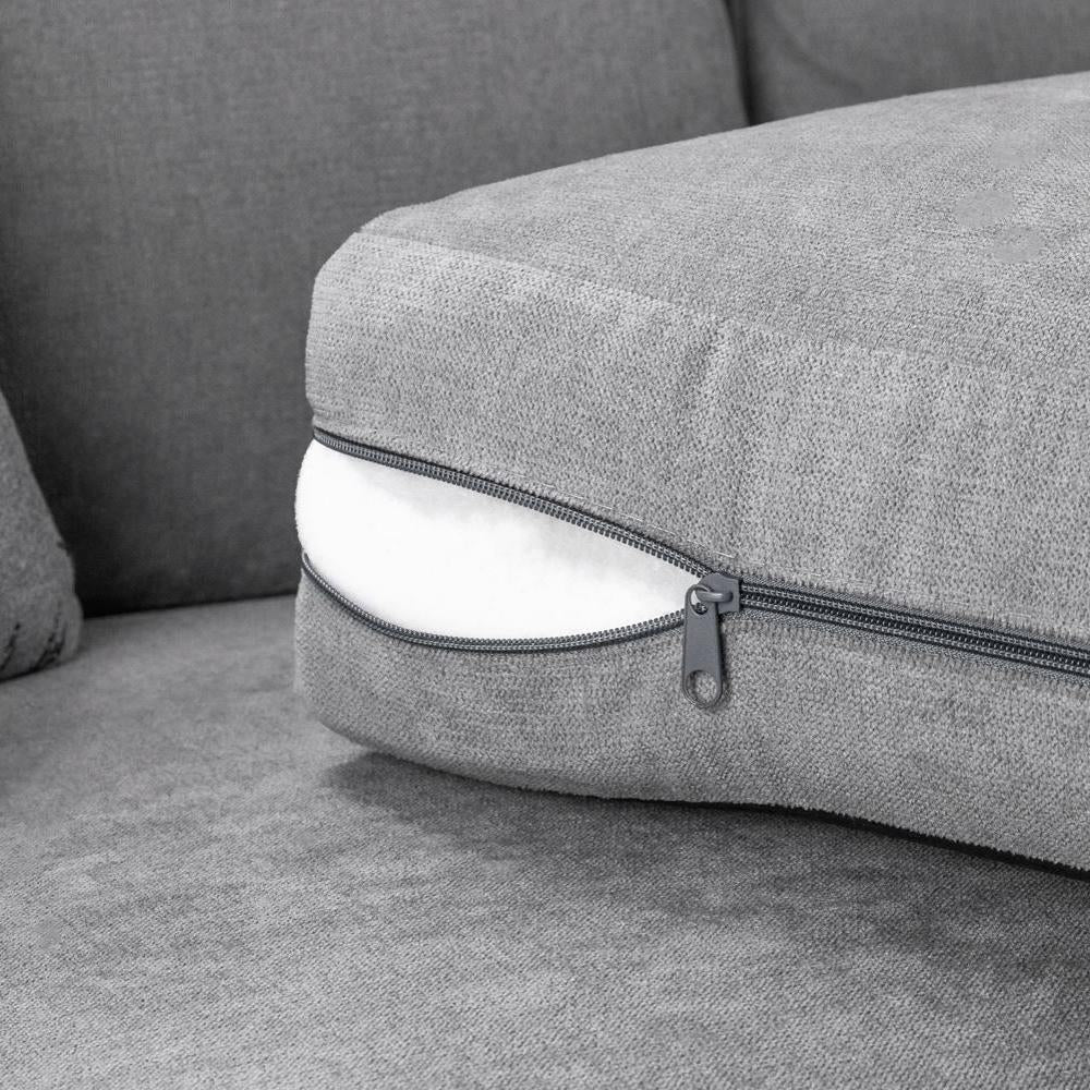 Luxury Grey Left Hand Corner Sofa with Removable Cushions