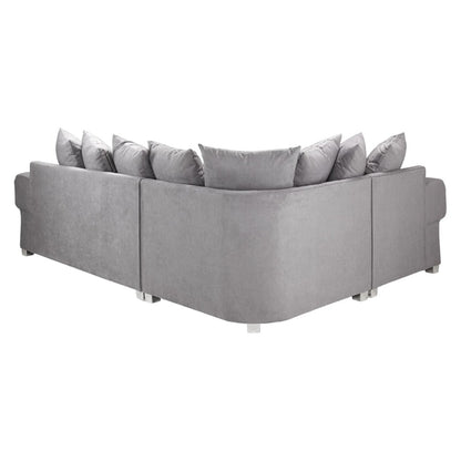 Luxury Grey Left Hand Corner Sofa with Removable Cushions