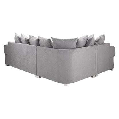 Elegant Grey Left Hand Corner Sofabed with Scatterback Design