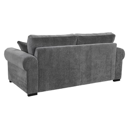 Elegant Grey Fabric 3-Seater Sofa with Sofabed Functionality