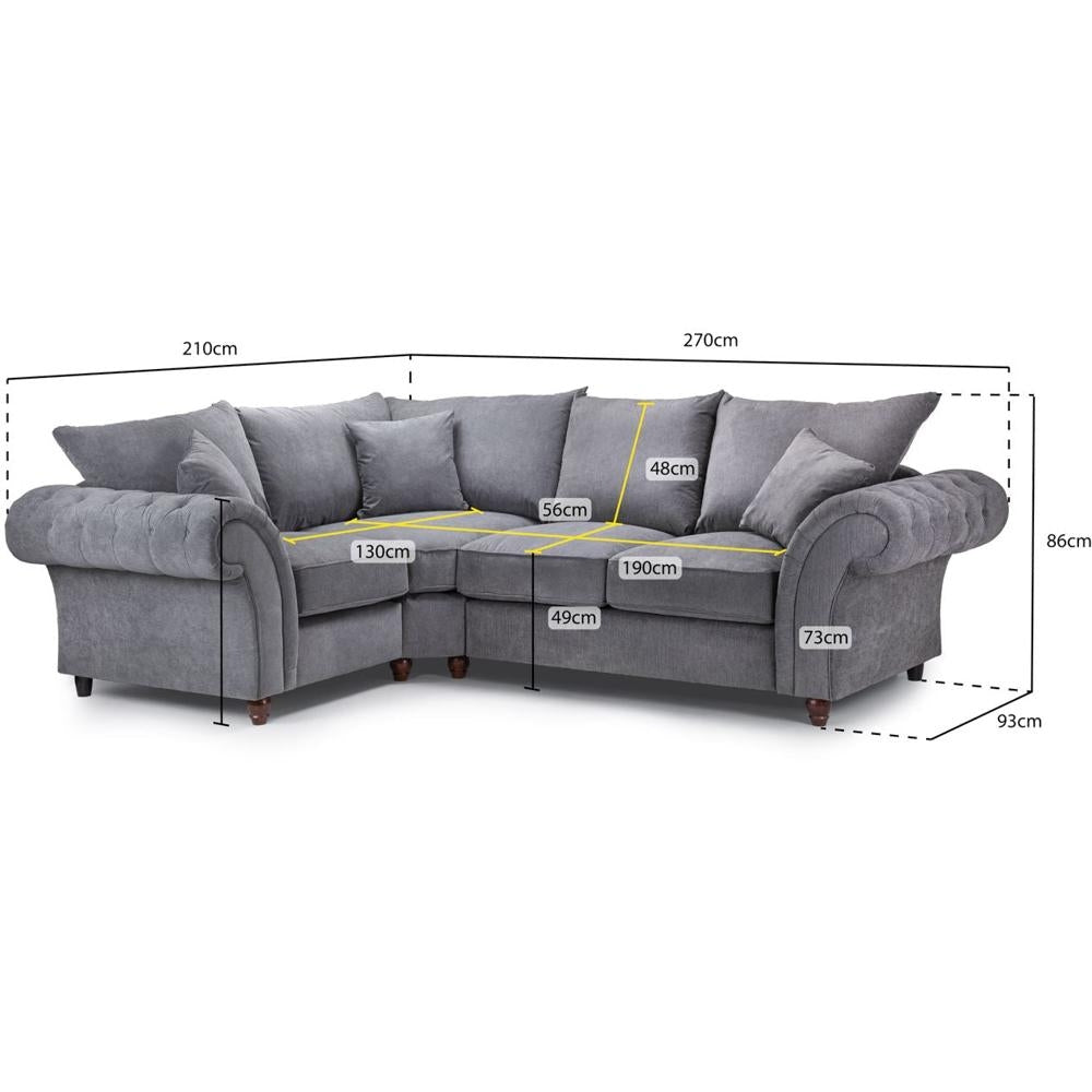 Windsor Fullback Stone Left Hand Facing Corner Sofa