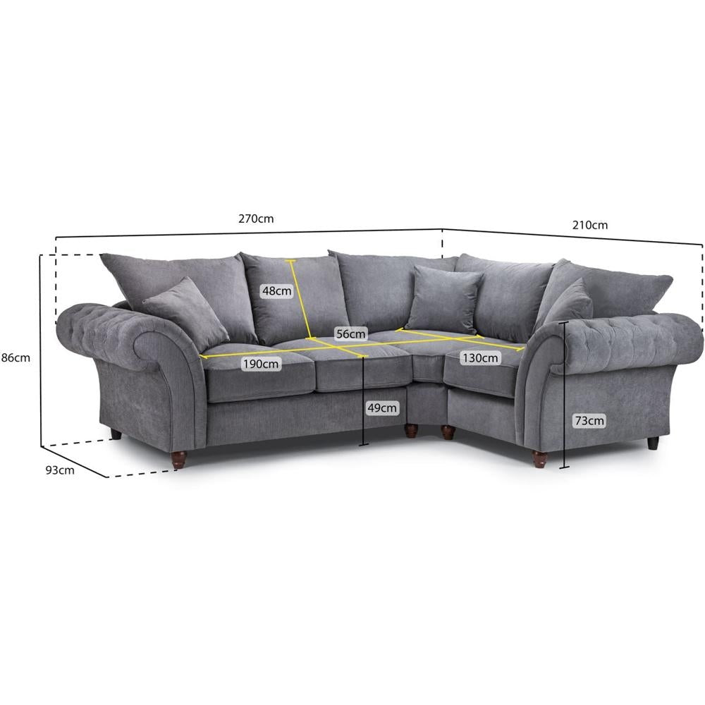 Windsor Fullback Stone Right Hand Facing Corner Sofa