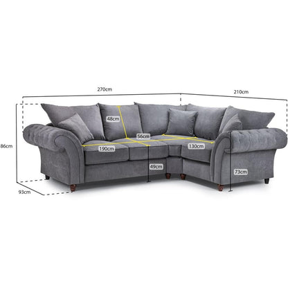 Windsor Fullback Stone Right Hand Facing Corner Sofa