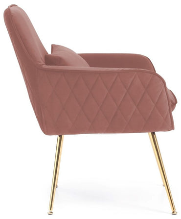 Jess Pink Velvet Fabric Accent Chair