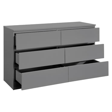 Oslo Grey 6 Drawer Wide Chest