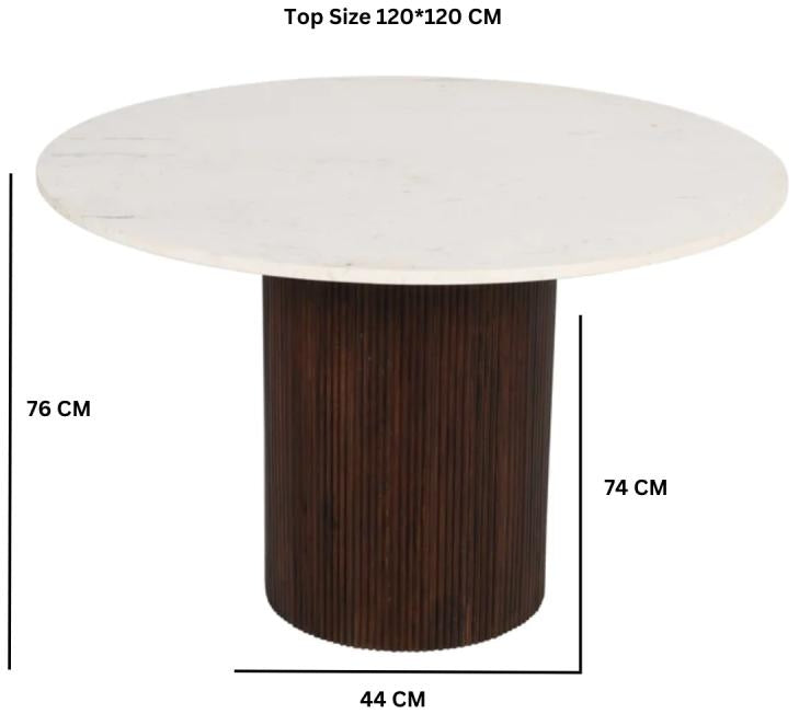 Opal White Round Dining Table - 4 Seater