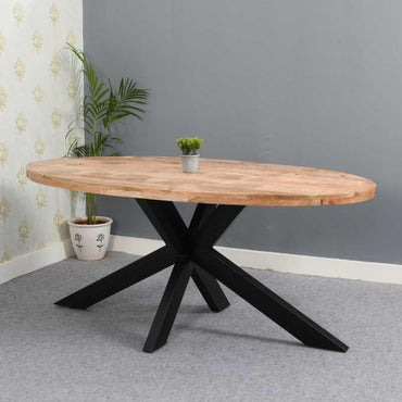 Surrey Brown Oval Dining Table - 6 Seater