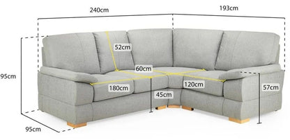 Silver Right Hand Corner Sofa for Modern Living Spaces