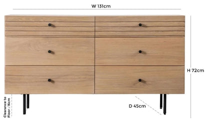 Okayama Japandi Style Oak Chest - 6 Drawers