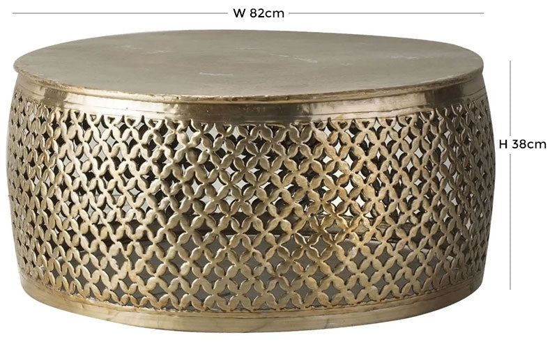 Khalasar Gold Metal Round Coffee Table