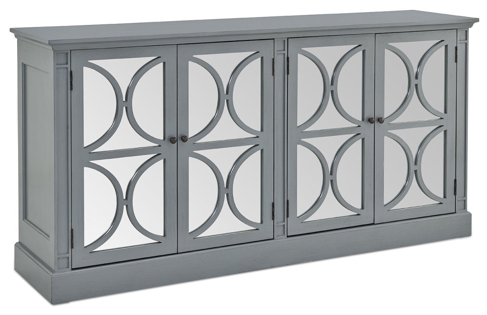 Blakely Grey Mirrored 4 Door Sideboard