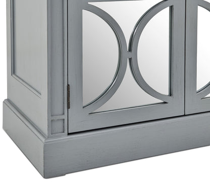 Blakely Grey Mirrored 4 Door Sideboard