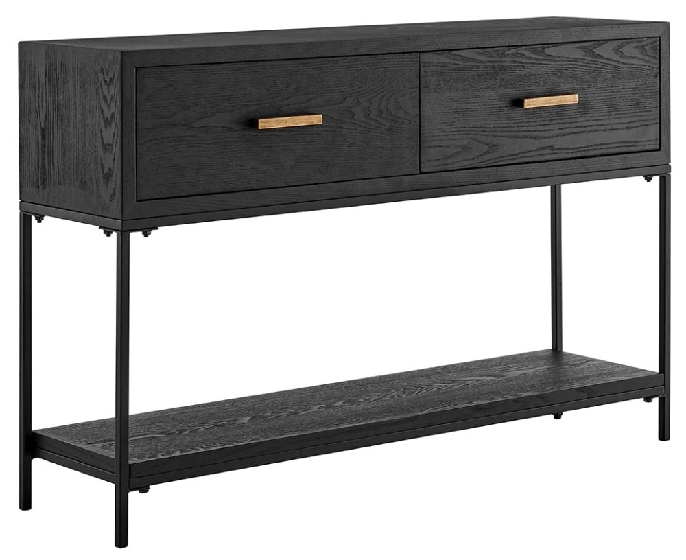 Brixton Black 2 Drawer Console Table