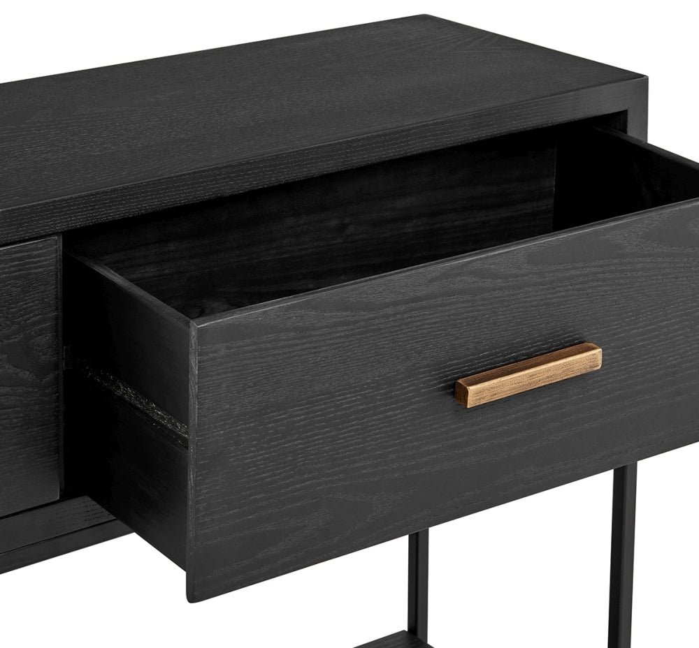 Brixton Black 2 Drawer Console Table