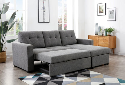 Hampton Grey Fabric Corner Sofabed