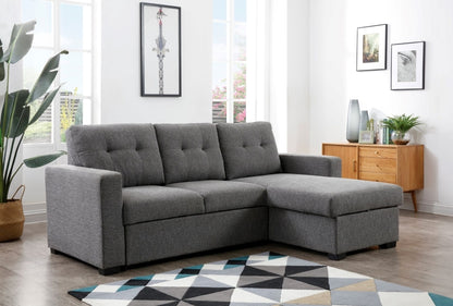 Hampton Grey Fabric Corner Sofabed