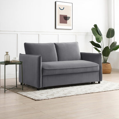 Blaire Athena Grey Velvet Fabric 2 Seater Sofabed