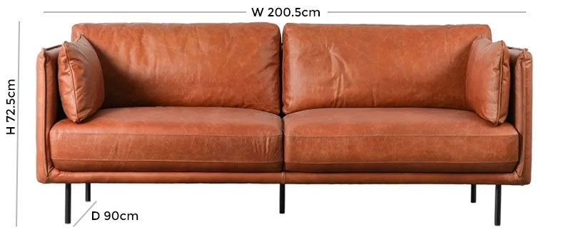 Wigmore Brown Leather 2 Seater Sofa