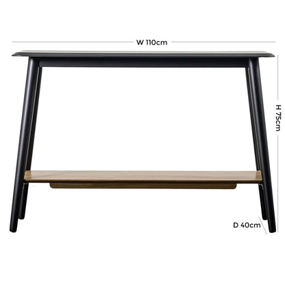 Maddox Black 110cm Console Table