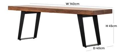 Newington Natural Acacia 140cm Dining Bench