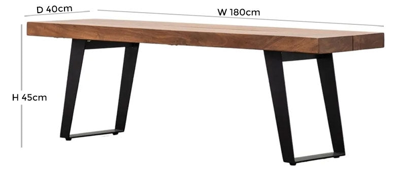 Newington Natural Acacia 180cm Dining Bench