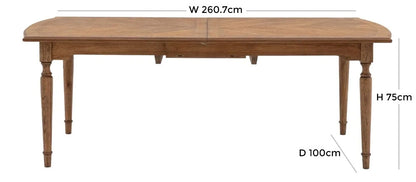 Highgrove Mindy Wood Extending Dining Table - 215cm-260cm