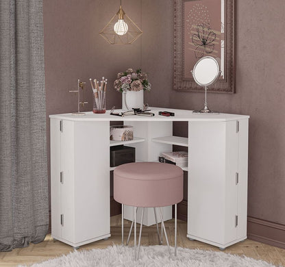 Olivia White Corner Dressing Table