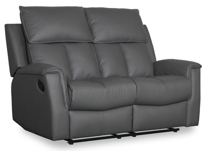 Bergamo Leather Recliner 2 Seater Sofa- Comes in Dark Grey and Blue Grey