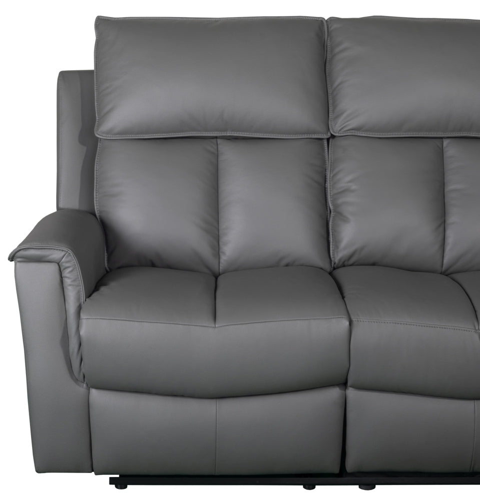 Bergamo Leather Recliner 2 Seater Sofa- Comes in Dark Grey and Blue Grey