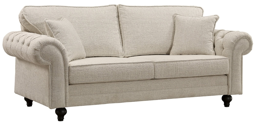 Chelsea Fabric 3 Seater Sofa - Comes in Cream and Blue