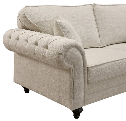 Chelsea Fabric 3 Seater Sofa - Comes in Cream and Blue