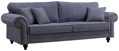 Chelsea Fabric 4 Seater Sofa - Comes in Cream and Blue