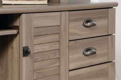 Teknik Louvre Salt Oak Hutch Desk