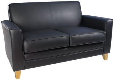 Teknik Newport Black Leather 2 Seater Sofa