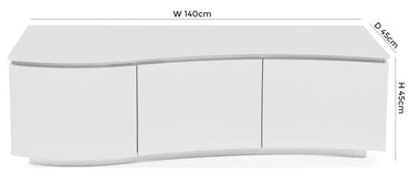 Vida Living Lazzaro White High Gloss TV Cabinet with LED