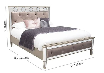 Vida Living Rosa Geometric Mirrored Bed