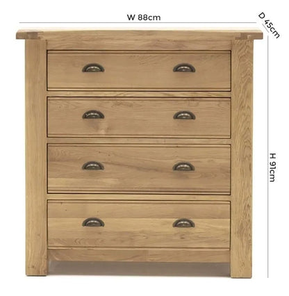 Vida Living Breeze Oak 4 Drawer Chest