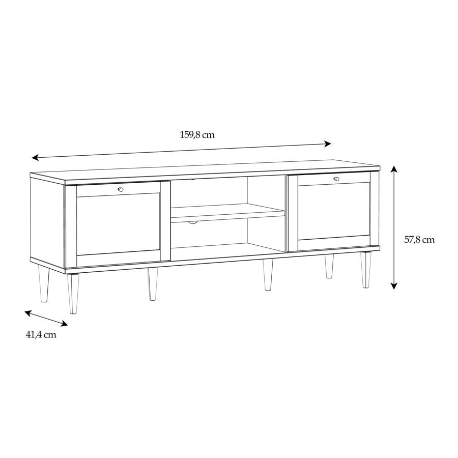 Calasetta Rattan 2 Door 1 Shelf TV Unit