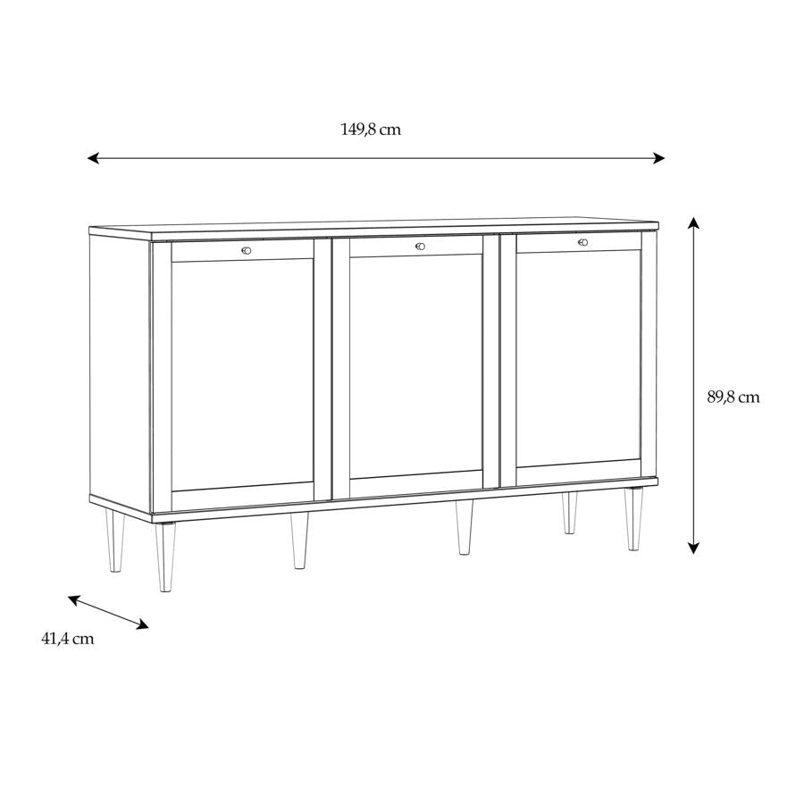 Calasetta Rattan 3 Door Sideboard