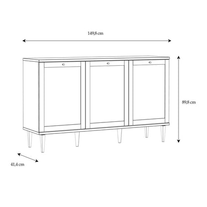 Calasetta Rattan 3 Door Sideboard