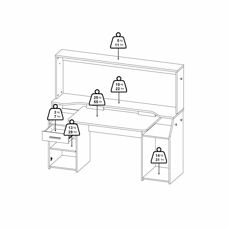 Function Plus 1 Door 1 Drawer Gaming Desk