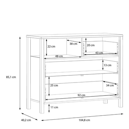 High Rock Matt Black and Riviera Oak 3 Drawer Chest