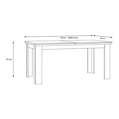 Illopa Oak Nelson and Snowy Oak 6 Seater Extending Dining Table