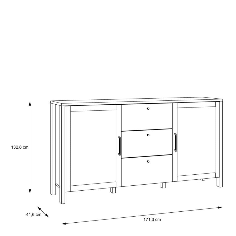 Malte Brun Waterford Oak 3 Drawer 2 Door Sideboard